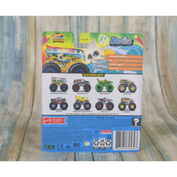Hot Wheels Monster Trucks Drag Bus 15/75 Psyco-Delic 03/06 New - Picture 3 of 5